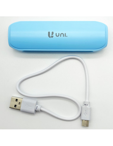 Batería externa azul 2600 mAh, 1.0A, cable micro-USB, indicador carga LED, móvil, tablet, mp3, e-book, compatible con Xiaomi, Hu
