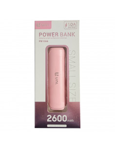 Batería externa rosa 2600 mAh, 1.0A, cable micro-USB, indicador carga LED, móvil, tablet, mp3, e-book, compatible con Xiaomi, Hu