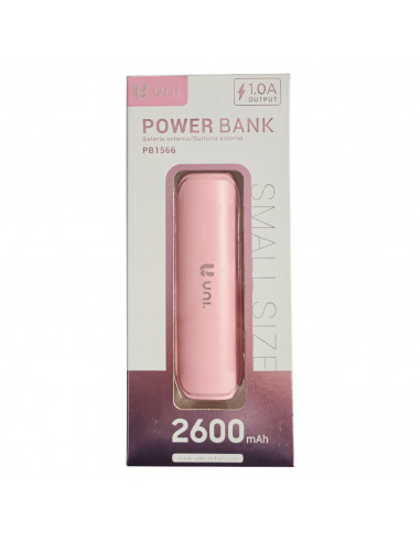 Batería externa rosa 2600 mAh, 1.0A, cable micro-USB, indicador carga LED, móvil, tablet, mp3, e-book, compatible con Xiaomi, Hu