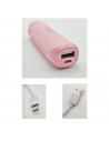 Batería externa rosa 2600 mAh, 1.0A, cable micro-USB, indicador carga LED, móvil, tablet, mp3, e-book, compatible con Xiaomi, Hu