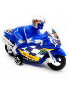 Moto de juguete con conductor, plástico, vehículo de motociclismo, regalo para niños, cumpleaños, navidad, infantil, 12,5 x 20 x