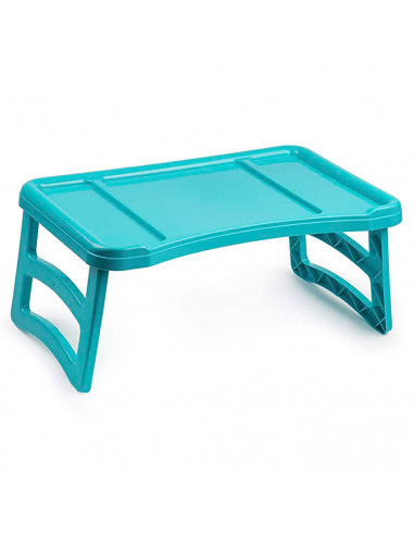 Plastic Forte - Bandeja de cama plegable de plástico 23,5 x 51 x 33 cm. Mesa para desayuno, ordenador portátil con patas plegabl