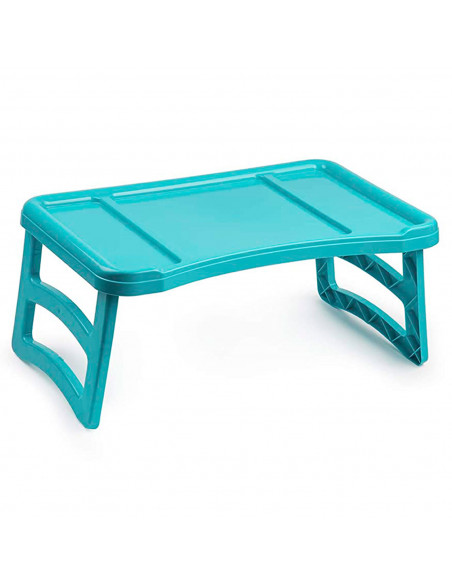 Plastic Forte - Bandeja de cama plegable de plástico 23,5 x 51 x 33 cm. Mesa para desayuno, ordenador portátil con patas plegabl