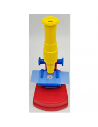 Microscopio de juguete de plástico con luz, funciona con pilas, regalo educativo para niños, cumpleaños, navidad, ciencia, 13,5