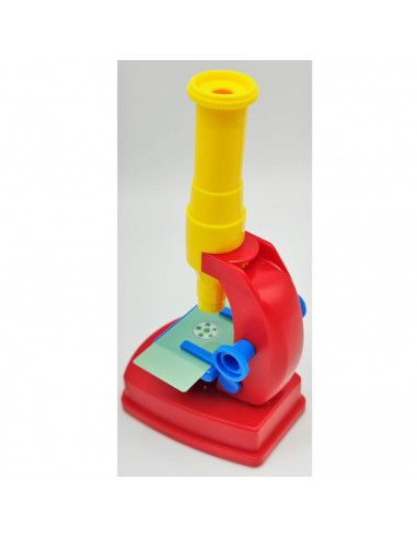 Microscopio de juguete de plástico con luz, funciona con pilas, regalo educativo para niños, cumpleaños, navidad, ciencia, 13,5