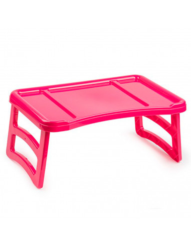 Plastic Forte - Bandeja de cama plegable de plástico 23,5 x 51 x 33 cm. Mesa para desayuno, ordenador portátil con patas plegabl