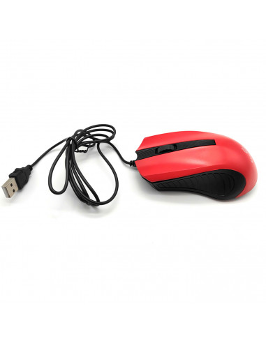 Ratón óptico, cable usb 2.0 plug and play, 1200 dpi, cable de 1,35 metros, diseño ergonómico, 3 botones, ordenador, portátil, pc