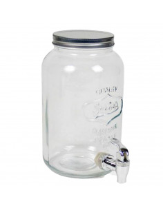 Tarro dispensador de bebidas de vidrio con grifo 3 litros. Bote dispensador, botella con grifo, garrafa, jarra de cristal con gr