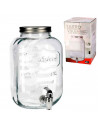 Tradineur - Tarro dispensador con grifo - Fabricado en Cristal Transparente - Capacidad de 5 Litros - Recipiente para servir agu