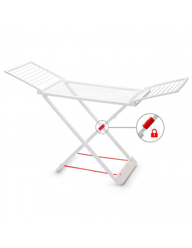 Tradineur - Tendedero plegable de resina con alas, 20 metros de espacio de tendido, soporte para tender la ropa en interior o ex