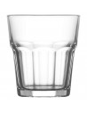 Tradineur - Set de 6 vasos de cristal, modelo Aras, resistentes, base gruesa, servir agua, licores, bebidas, fiestas, uso diario