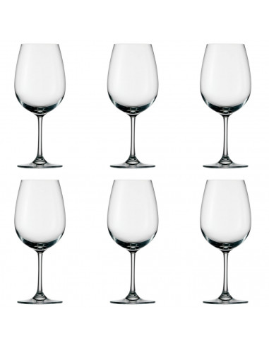 Set 6 copas de vino, cristal liso, modelo degustation, diseño sofisticado y elegante, aptas para lavavajillas (45 cl, 22 x 8 cm)