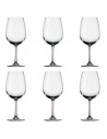 Set 6 copas de vino, cristal liso, modelo degustation, diseño sofisticado y elegante, aptas para lavavajillas (45 cl, 22 x 8 cm)