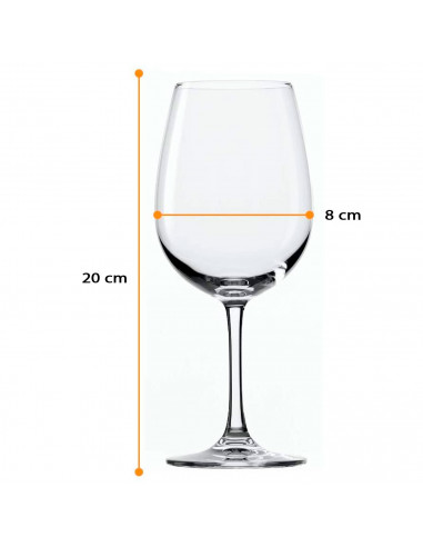 Set 6 copas de vino, cristal liso, modelo degustation, diseño sofisticado y elegante, aptas para lavavajillas (45 cl, 22 x 8 cm)
