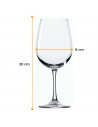 Set 6 copas de vino, cristal liso, modelo degustation, diseño sofisticado y elegante, aptas para lavavajillas (45 cl, 22 x 8 cm)