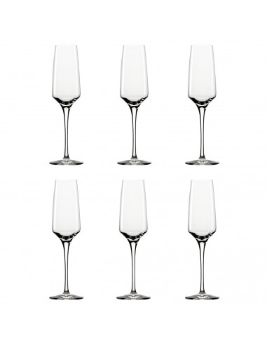 Set 6 copas de champán, cristal liso, modelo aristo, diseño sofisticado y elegante, aptas para lavavajillas (22 cl, 23 cm)