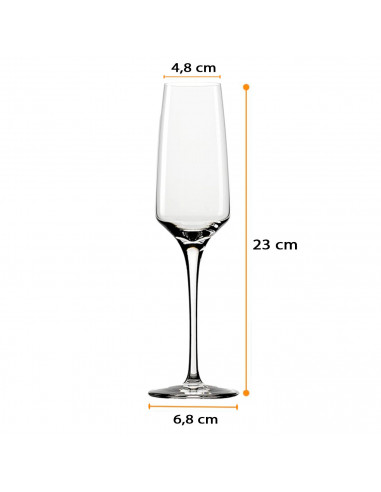 Set 6 copas de champán, cristal liso, modelo aristo, diseño sofisticado y elegante, aptas para lavavajillas (22 cl, 23 cm)