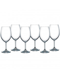 Juego de 6 copas de vino, modelo lara, cristal fino, diseño elegante y sofisticado, champán, cava, cenas, celebraciones, fiestas