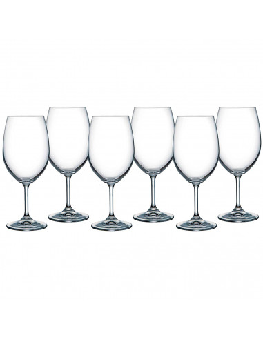 Juego de 6 copas de vino, modelo lara, cristal fino, diseño elegante y sofisticado, champán, cava, cenas, celebraciones, fiestas