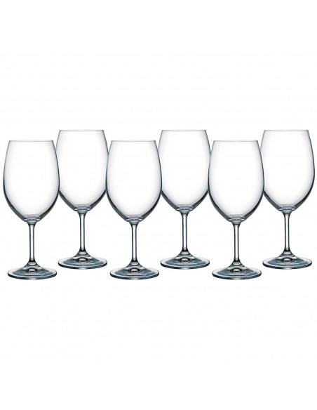 Juego de 6 copas de vino, modelo lara, cristal fino, diseño elegante y sofisticado, champán, cava, cenas, celebraciones, fiestas