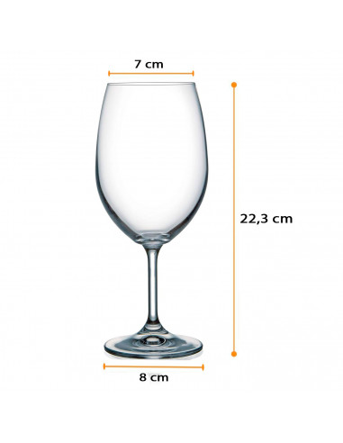 Juego de 6 copas de vino, modelo lara, cristal fino, diseño elegante y sofisticado, champán, cava, cenas, celebraciones, fiestas