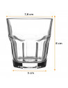 Tradineur - Juego de 6 vasos de cristal, modelo Aras, resistentes, base gruesa, servir agua, licores, bebidas, fiestas, uso diar