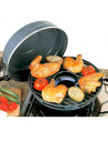 Churrasquera grill con tapa para cocinas de gas u hornillos, parrilla, barbacoa, cocinar a la brasa, exterior o interior (Negro,