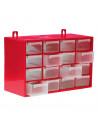 Tradineur - Clasificador apilable con 16 cajones 17 x 27 x 12 cm. Módulo, estante organizador de plástico para piezas pequeñas,