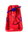 Tradineur - Trineo de nieve de plástico infantil, tabla de descenso con cuerda para niños, deportes de invierno, rojo, 25 x 45 x
