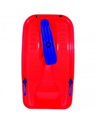 Tradineur - Trineo de nieve de plástico infantil, tabla de descenso con cuerda para niños, deportes de invierno, rojo, 25 x 45 x