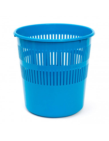 Tradineur - Papelera de plástico con rejilla 28 x 27 cm, cubo de basura multiuso para oficina, hogar (Color surtido)