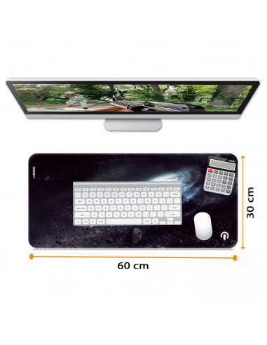 Alfombrilla para teclado y ratón, base de goma antideslizante, bordes cosidos, escritorio, pc, portátil, gaming, 60 x 30 cm, dis
