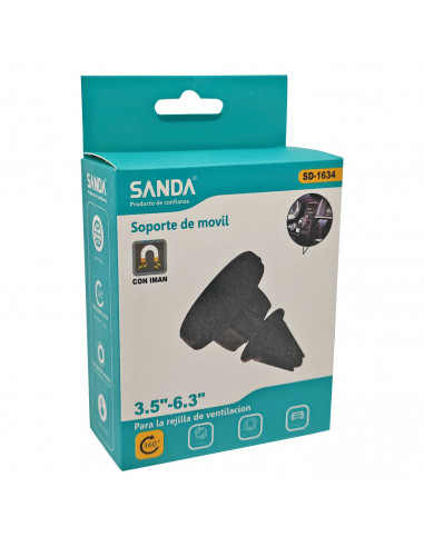 Soporte de móvil magnético coche, rejilla del aire, rotación 360º, dispositivos 3,5-6,3, compatible con Xiaomi, Huawei, Samsun