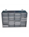 Tradineur - Clasificador apilable con 16 cajones 17 x 27 x 12 cm. Módulo, estante organizador de plástico para piezas pequeñas,