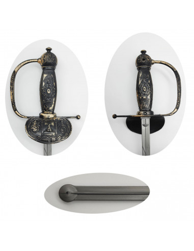 Set de florete y máscara de juguete, accesorio de disfraz de Zorro, pirata, cowboy del oeste, espada de 57 cm, complemento infan