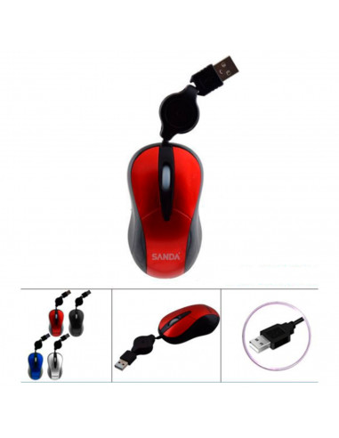 Ratón óptico 1600 dpi, cable usb 3.0/2.0/1.1, plug and play, diseño ergonómico, 3 botones, interruptor encendido y reposo, orden
