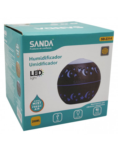 Humidificador de aire ultrasónico, difusor de aroma para aceites esenciales, luz LED multicolor, ultra silencioso, cable USB, (2