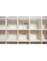 Caja de madera, 20 compartimentos, tapa de cristal, expositor joyas, organizador, joyero, collares, brazaletes, pendientes, relo