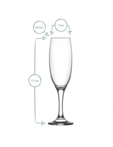 Tradineur - Set de 6 copas de cava de cristal, modelo empire, champán, cócteles, resistentes, aptas para lavavajillas, celebraci