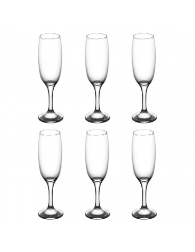 Tradineur - Set de 6 copas de cava de cristal, modelo empire, champán, cócteles, resistentes, aptas para lavavajillas, celebraci