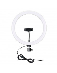 Anillo, aro de luz LED, iluminación fotográfica con soporte para móvil, videoconferencia, selfie, Tik Tok, maquillaje, Youtube L