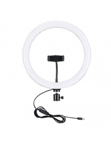 Anillo, aro de luz LED, iluminación fotográfica con soporte para móvil, videoconferencia, selfie, Tik Tok, maquillaje, Youtube L