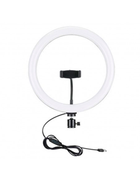 Anillo, aro de luz LED, iluminación fotográfica con soporte para móvil, videoconferencia, selfie, Tik Tok, maquillaje, Youtube L