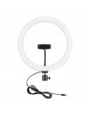 Anillo, aro de luz LED, iluminación fotográfica con soporte para móvil, videoconferencia, selfie, Tik Tok, maquillaje, Youtube L