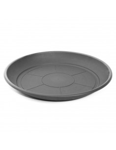 Plato de plástico gris para macetas de 20-25 cm "Mediterránea", bandeja, platillo redondo para tiesto de interior, exterior, jar