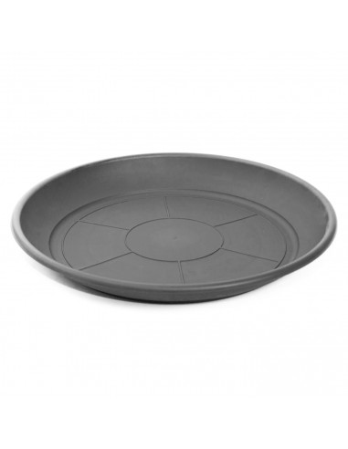Plato de plástico gris para macetas de 20-25 cm "Mediterránea", bandeja, platillo redondo para tiesto de interior, exterior, jar