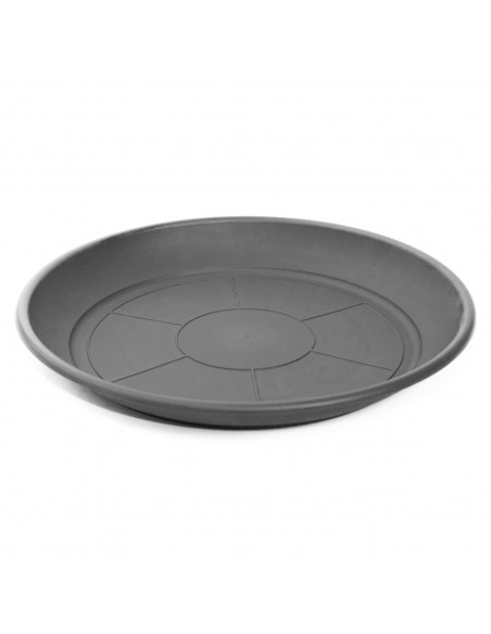 Plato de plástico gris para macetas de 20-25 cm "Mediterránea", bandeja, platillo redondo para tiesto de interior, exterior, jar