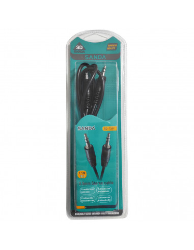 Cable de audio estéreo, mini jack 3,5 mm a mini jack 3,5 mm, macho a macho para tv, móvil, tablet, portátil, pc, altavoces, home