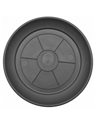 Plato de plástico gris para macetas de 20-25 cm "Mediterránea", bandeja, platillo redondo para tiesto de interior, exterior, jar