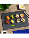 Tradineur - Plato de Pizarra Rectangular, Bandeja para hosteleria, servicio y degustación, Canto rústico, Tabla de Piedra Natura